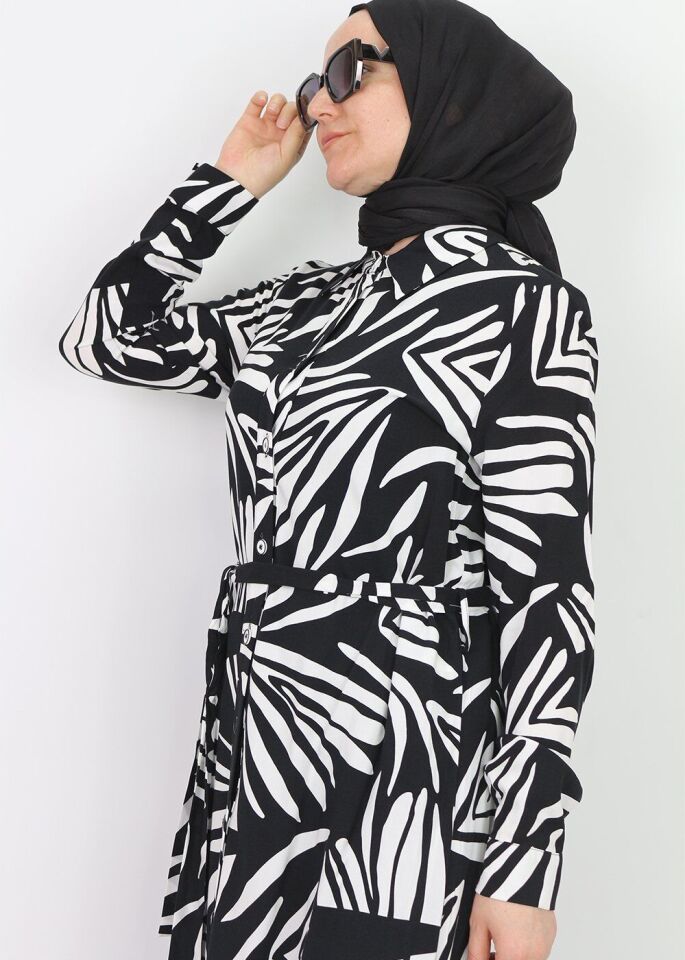 10194 KOLYE DETAYLI UZUN TUNİK ELBİSE QYS ELİBSE 10194 324-04#