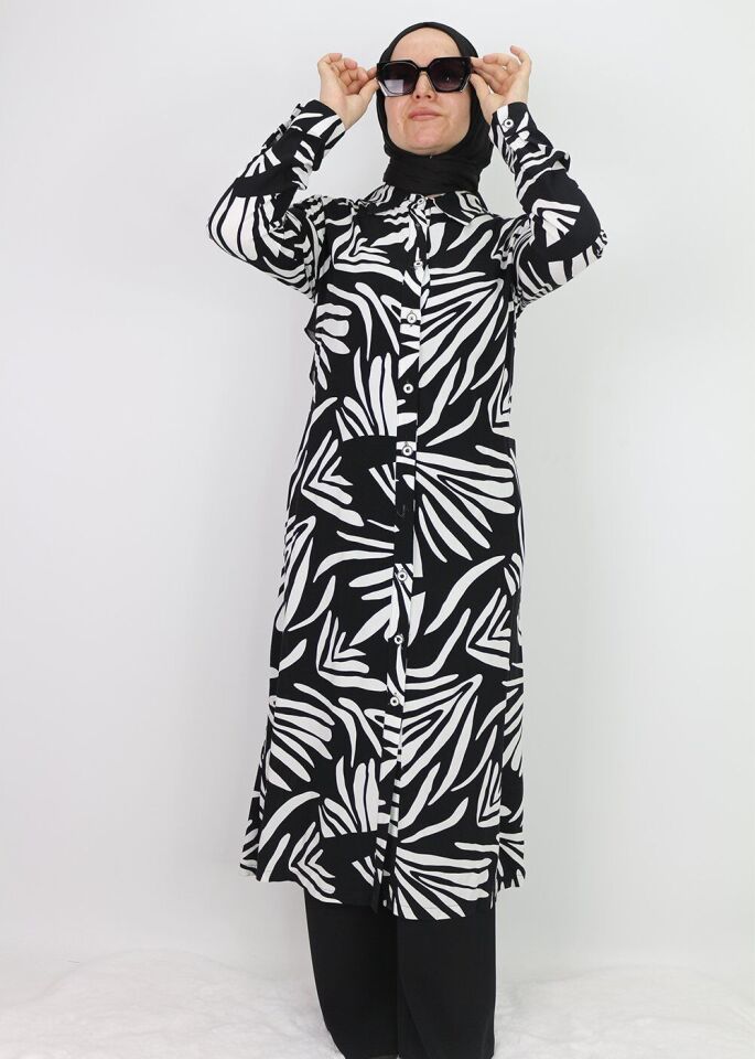 10194 KOLYE DETAYLI UZUN TUNİK ELBİSE QYS ELİBSE 10194 324-04#