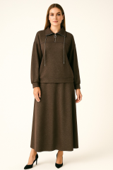 56097 ÖNDEN YARIM FERMUARLI SİM İPLİKLİ ETEKLİ TAKIM #10-25#