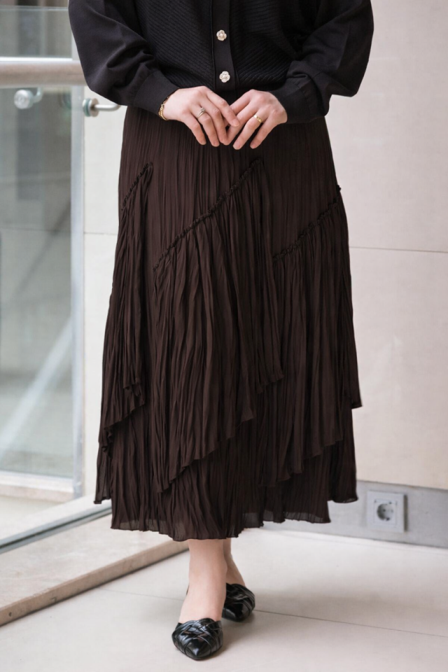 SZ-5475 VİOLA PARÇALI KIRIŞTIRMA ETEK #12-25# 1 - SİYAH