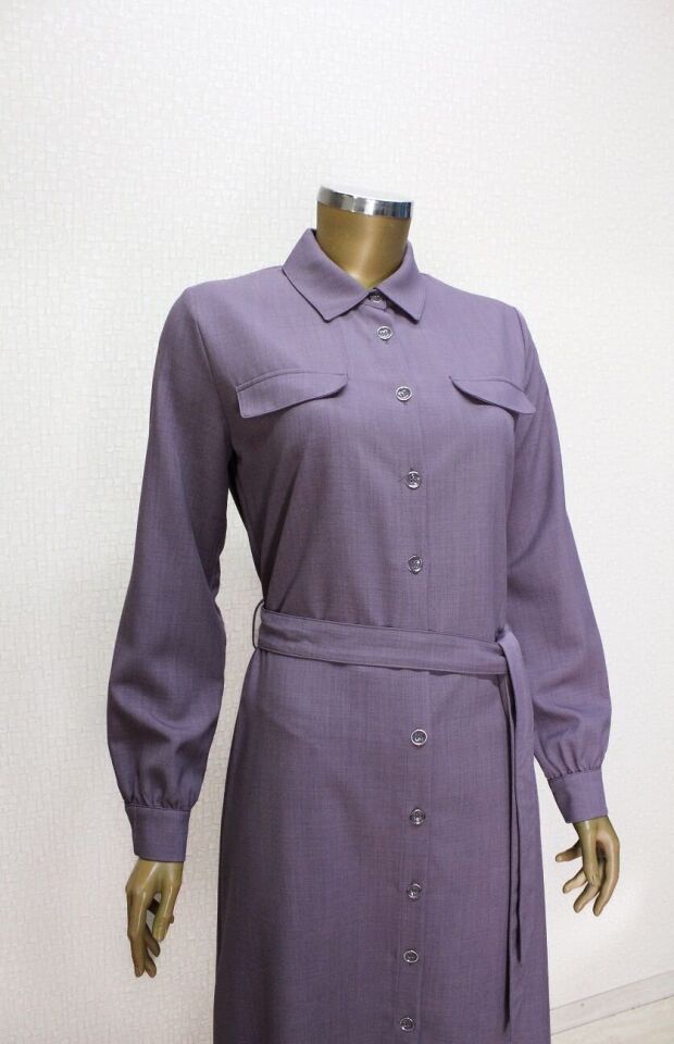 56001ÖNDEN DÜĞMELİ BEL BAĞLAMALI CEP KAPAKLI PANTOLON BOL PAÇA İKİLİ TAKIM QYS TAKIM #24-04#