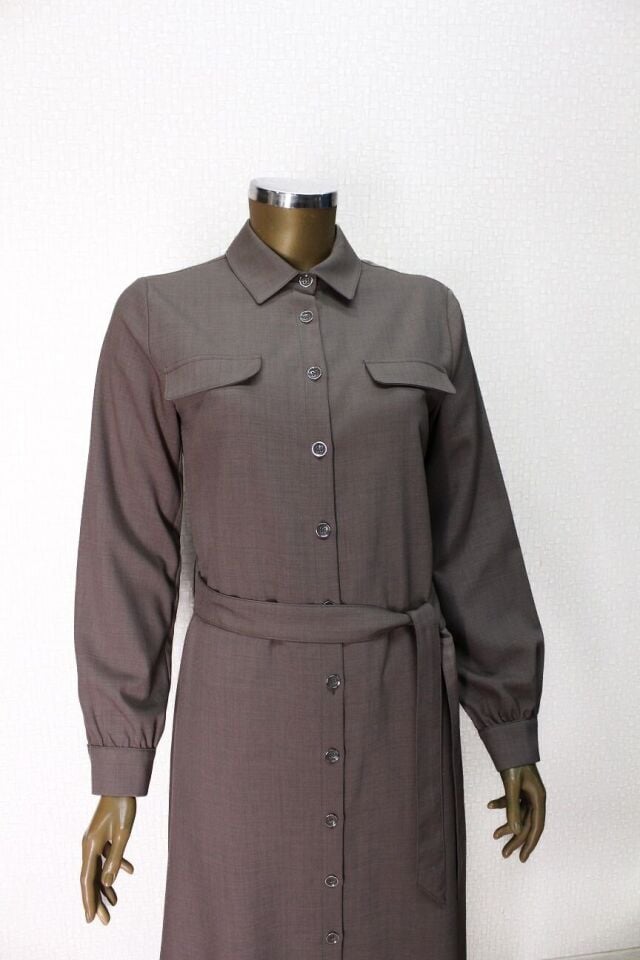 56001ÖNDEN DÜĞMELİ BEL BAĞLAMALI CEP KAPAKLI PANTOLON BOL PAÇA İKİLİ TAKIM QYS TAKIM #24-04#