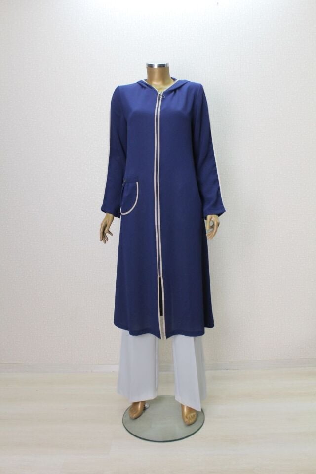 1002 KOLU BİYELİ ÖNDEN FERMUARLI KAPİŞONLU KAP QYS GİY ÇIK KAP #24-05#