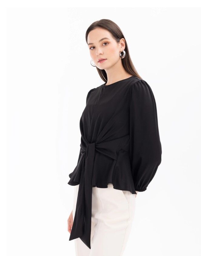 10013 ÖNÜ BAĞLAMALI ŞIK BLUZ QYS BLUZ #24-05#