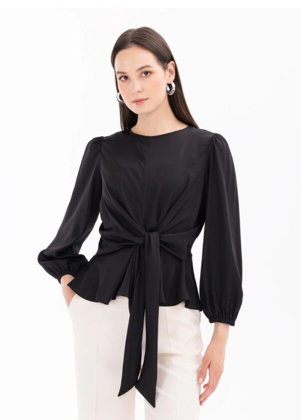 10013 ÖNÜ BAĞLAMALI ŞIK BLUZ QYS BLUZ #24-05#