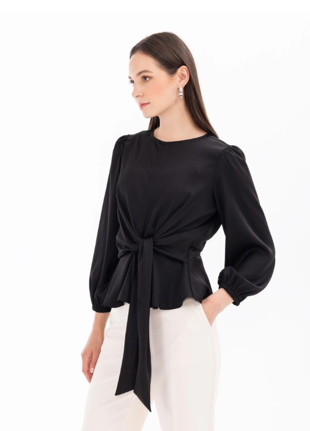 10013 ÖNÜ BAĞLAMALI ŞIK BLUZ QYS BLUZ #24-05#