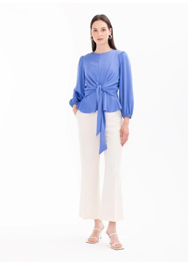 10013 ÖNÜ BAĞLAMALI ŞIK BLUZ QYS BLUZ #24-05#