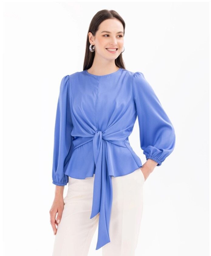 10013 ÖNÜ BAĞLAMALI ŞIK BLUZ QYS BLUZ #24-05#