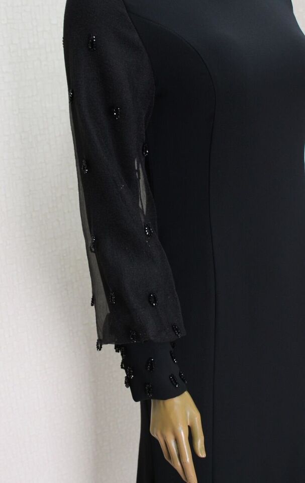 2867 KOLU TÜL VE TAŞ DETAYLI ABİYE ELBİSE QYS ABİYE ELBİSE 2867 #24-05#