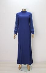 2867 KOLU TÜL VE TAŞ DETAYLI ABİYE ELBİSE QYS ABİYE ELBİSE 2867 #24-05#