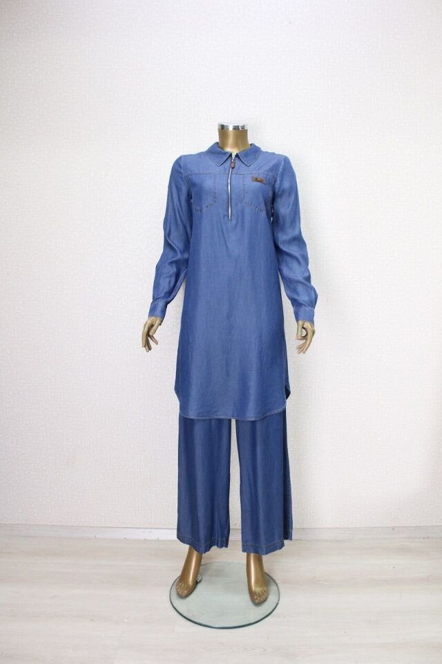 61055 TUNİK ÖNDEN YARIM FERMUARLI TANSEL TUNİK QYS TUNİK #24-05#