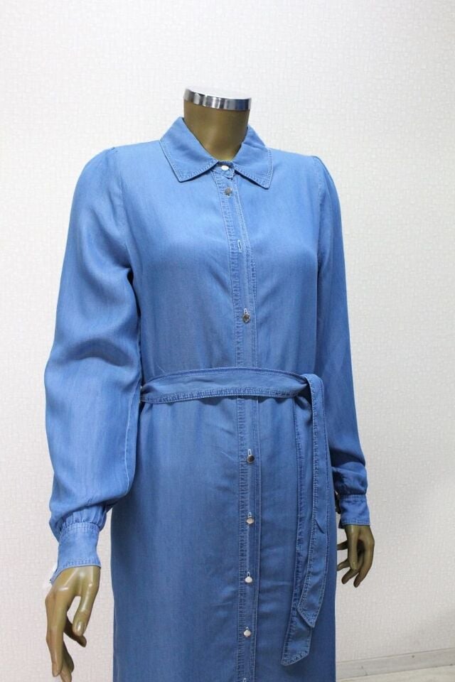 61057 TUNİK ÖNDEN DÜĞMELİ BEL BAĞLAMALI TANSEL TUNİK QYS TUNİK #24-053