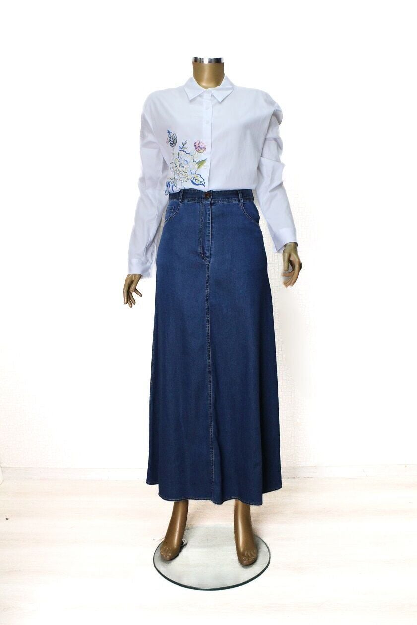 52003 ETEK ÖNDEN DÜĞMELİ CEPLİ TANSEL ETEK QYS ETEK #24-05#