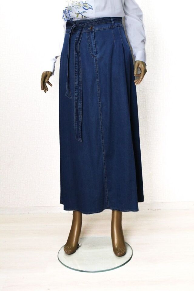 52005 ÖNDEN DÜĞMELİ BELİ KUŞAKLI TANSEL ETEK QYS EEK 5205 #24-05#