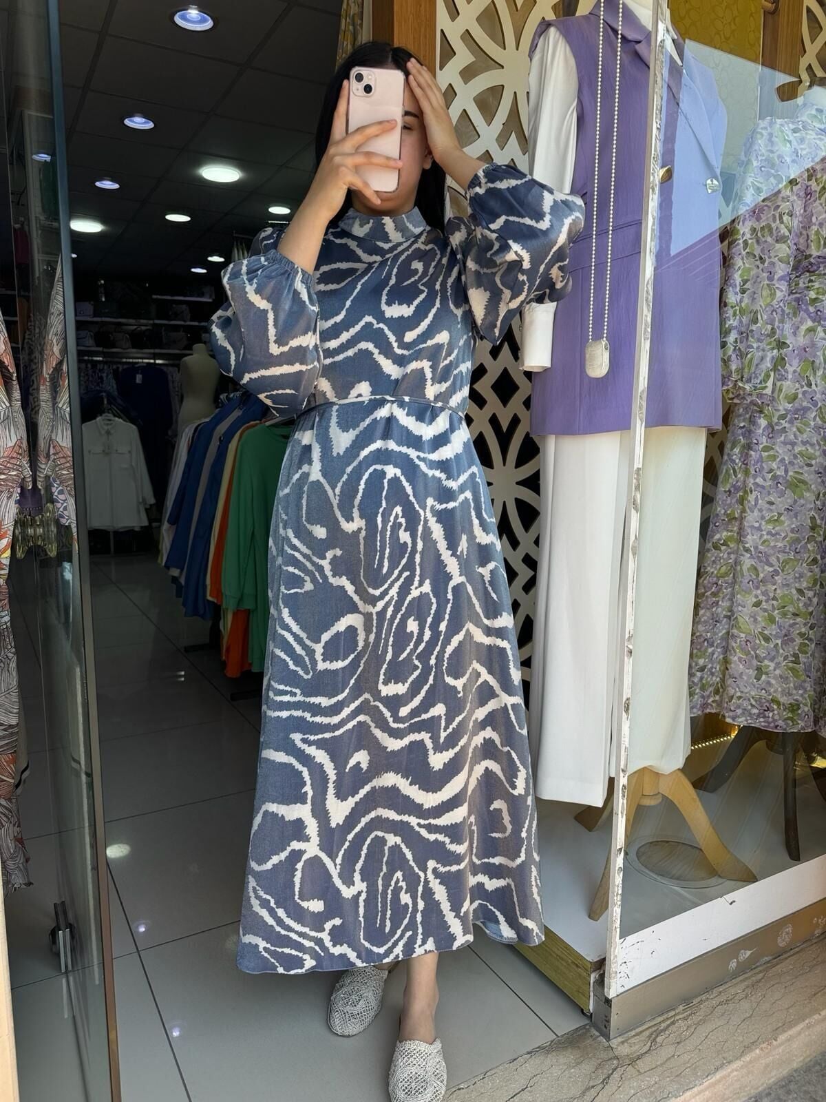 2247-1 JAKAR WLBİSE KOLU LASTİKLİ BBELİ BAĞLAMALI JAKAR ELBİSE QYS ELİBSE #24-05#