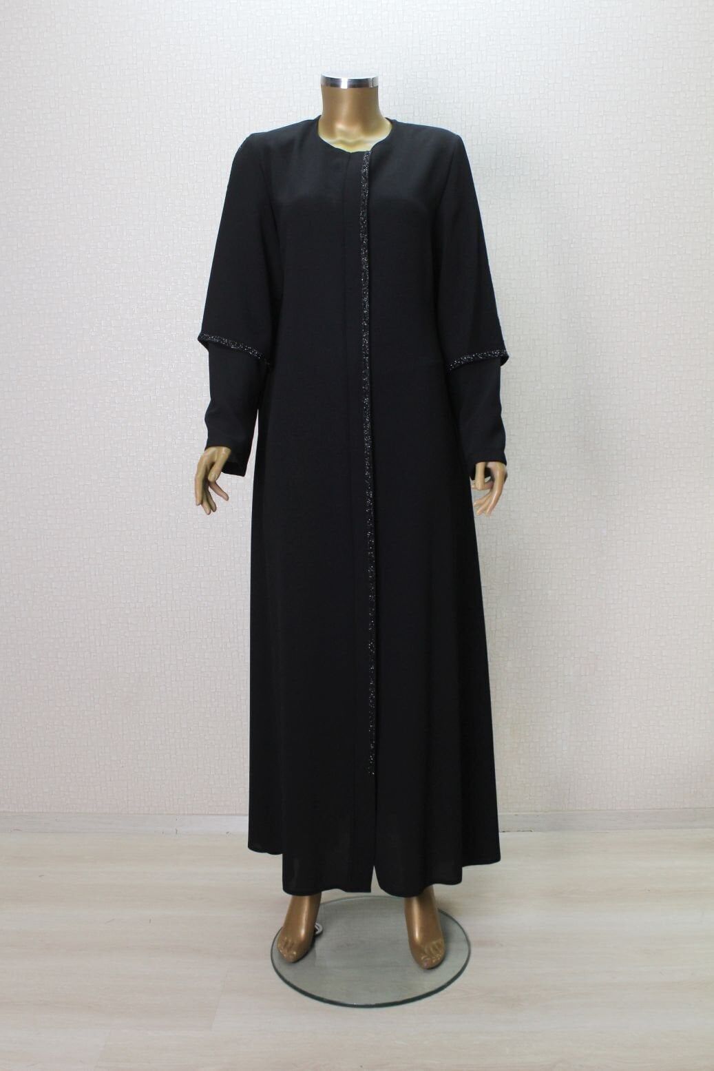 5001 FERACE ÖNÜ FERMUALRI KOLLARI VE ÖNÜ TAŞ İŞLEMELİ ÖZEL GÜN FERACE QYS FERACE #24-053