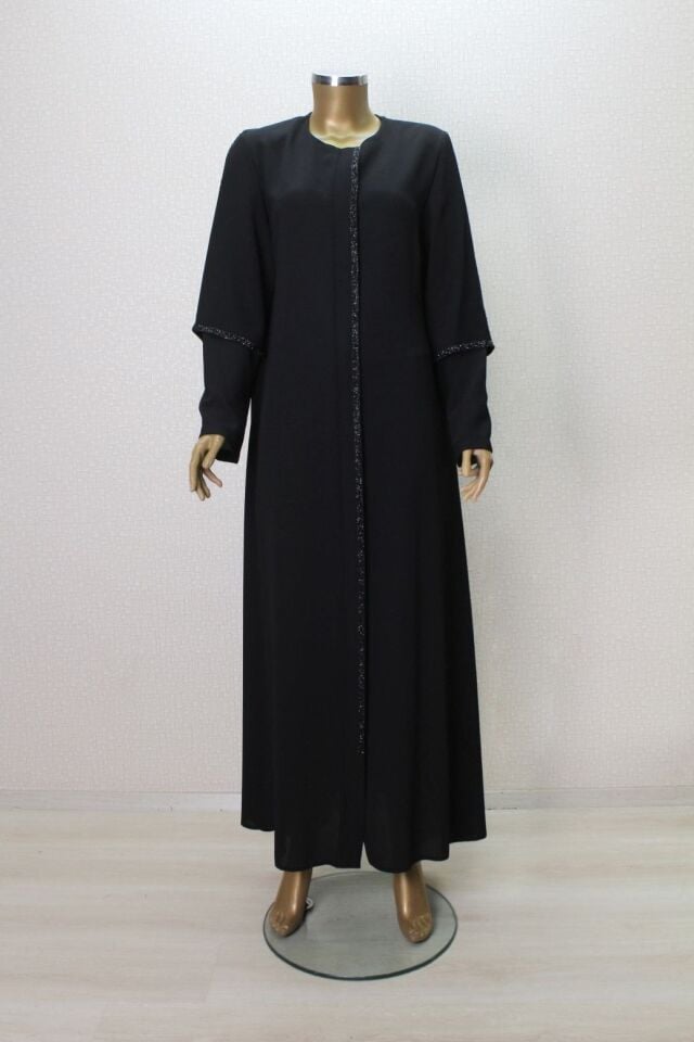 5001 FERACE ÖNÜ FERMUALRI KOLLARI VE ÖNÜ TAŞ İŞLEMELİ ÖZEL GÜN FERACE QYS FERACE #24-053