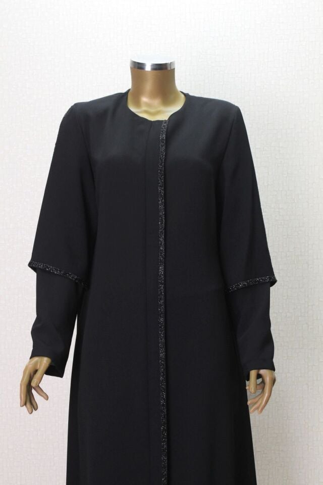 5001 FERACE ÖNÜ FERMUALRI KOLLARI VE ÖNÜ TAŞ İŞLEMELİ ÖZEL GÜN FERACE QYS FERACE #24-053