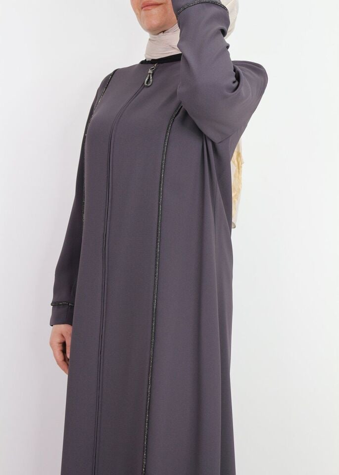 5040 FERACE ÖNDEN FERMUARLI ÖNÜ VE YANLARI TAŞ İŞLEMELİ ÖZEN GÜN FERACE QYS FERACE #24-053