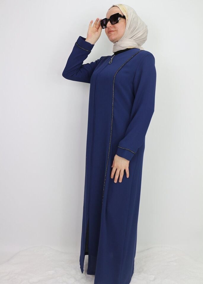 5040 FERACE ÖNDEN FERMUARLI ÖNÜ VE YANLARI TAŞ İŞLEMELİ ÖZEN GÜN FERACE QYS FERACE #24-053