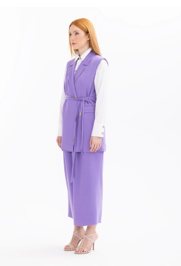 1005 YELEK ÖNDEN DÜĞMELİ KRUVAZE YAKA  YELEK QYS YELEK 10002411111005 #24-053