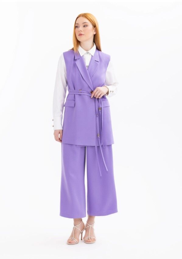 1005 YELEK ÖNDEN DÜĞMELİ KRUVAZE YAKA  YELEK QYS YELEK 10002411111005 #24-053