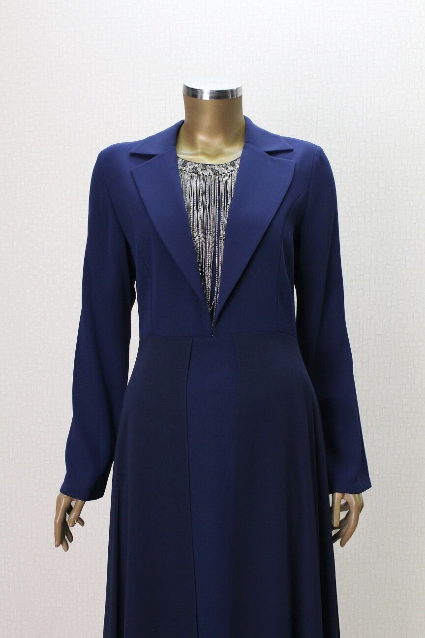 2845 ABİYE ELİBSE ÖNÜ ZİNCİRLİ DIŞ ŞİFON İÇ KISMI KREP ABİYE ELİBSE #24-06#