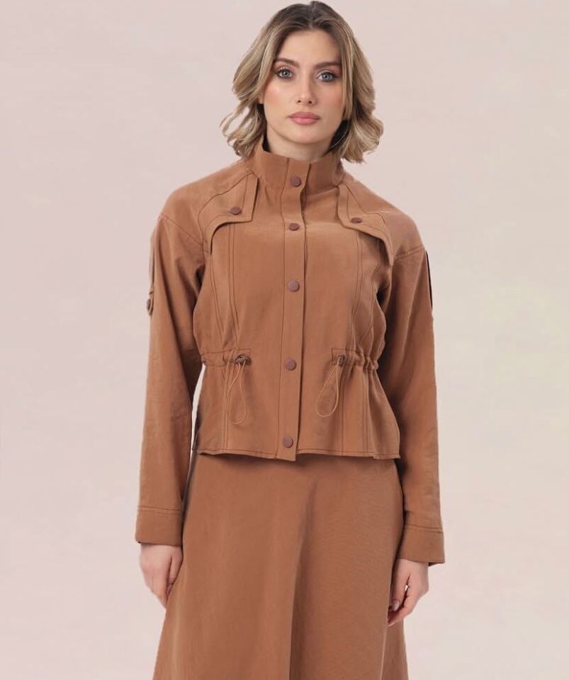 7058 ÖNDEN ÇITÇIT DÜĞMELİ BELİ LASTİKLİ KLOŞ ETEKLİ TAKIM #10-25# 44 - SİYAH