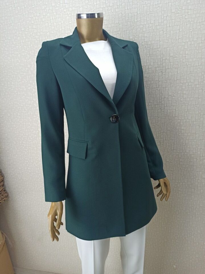 QYS BLAZER CEKET 6006 #22-07# 40 - ZÜMRÜT YEŞİLİ