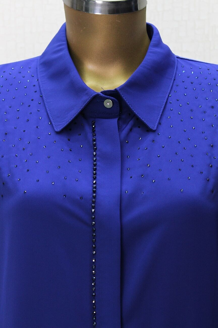 1024 ÖNDNEN DÜĞMELİ GÖĞSÜ TAŞLI GÖMLEK YAKA ŞIK TUNİK QYS TUNİK #24-063