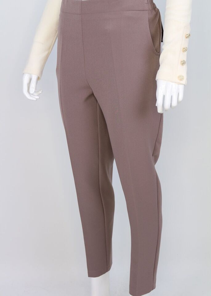 59024 BELİ LASTİKLİ CEP DETAYLI KLASİK DAR PAÇA PANTOLON QKS 59024 PANTOLON #23-093 56 - SİYAH