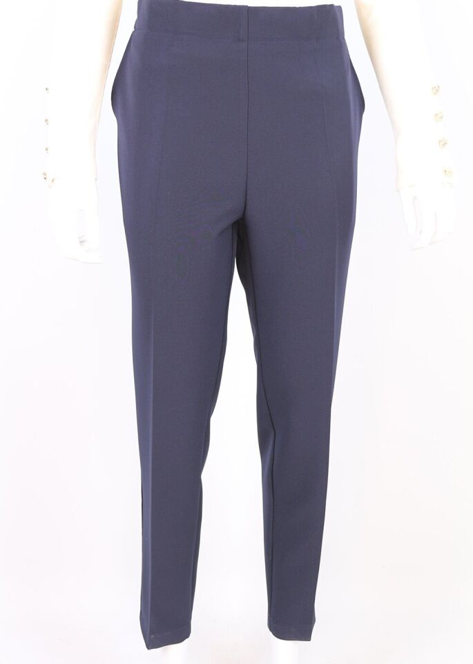 59024 BELİ LASTİKLİ CEP DETAYLI KLASİK DAR PAÇA PANTOLON QKS 59024 PANTOLON #23-093 54 - LACİVERT