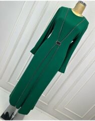 2840 ÖNÜ TAŞLI KAFTAN TARZ ELBİSE QYS ELBİSE 2840 #24-033