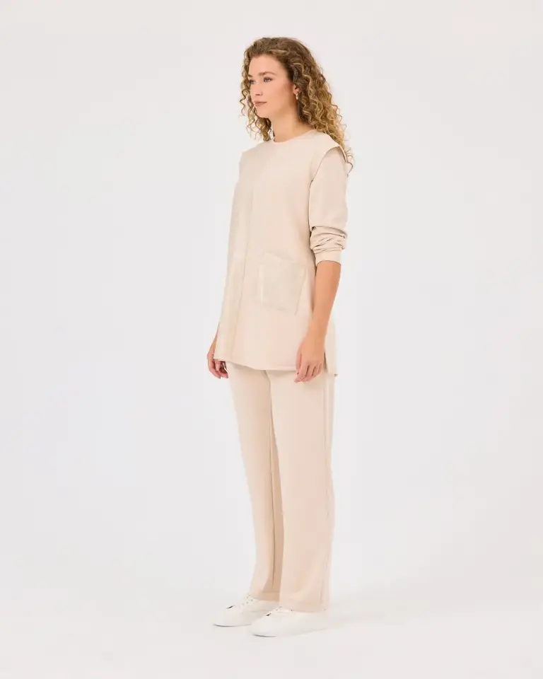 1025 BELİ LASTİKLİ CEPLİ PANTALON