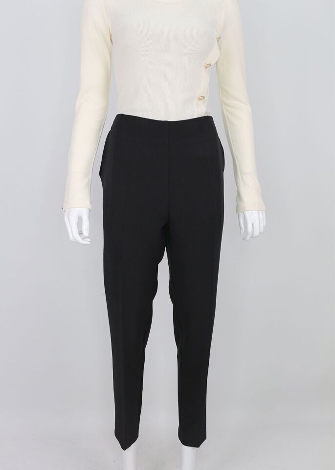 59024 BELİ LASTİKLİ CEP DETAYLI KLASİK DAR PAÇA PANTOLON QKS 59024 PANTOLON #23-093 58 - gri