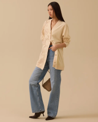 10002421111014 ÖNDEN DÜĞMELİ DESENİ TÜL DETAYLI TRİKO HIRKA