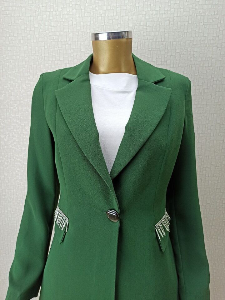 QYS BLAZER CEKET 7001 #22-08# 38 - ZÜMRÜT YEŞİLİ