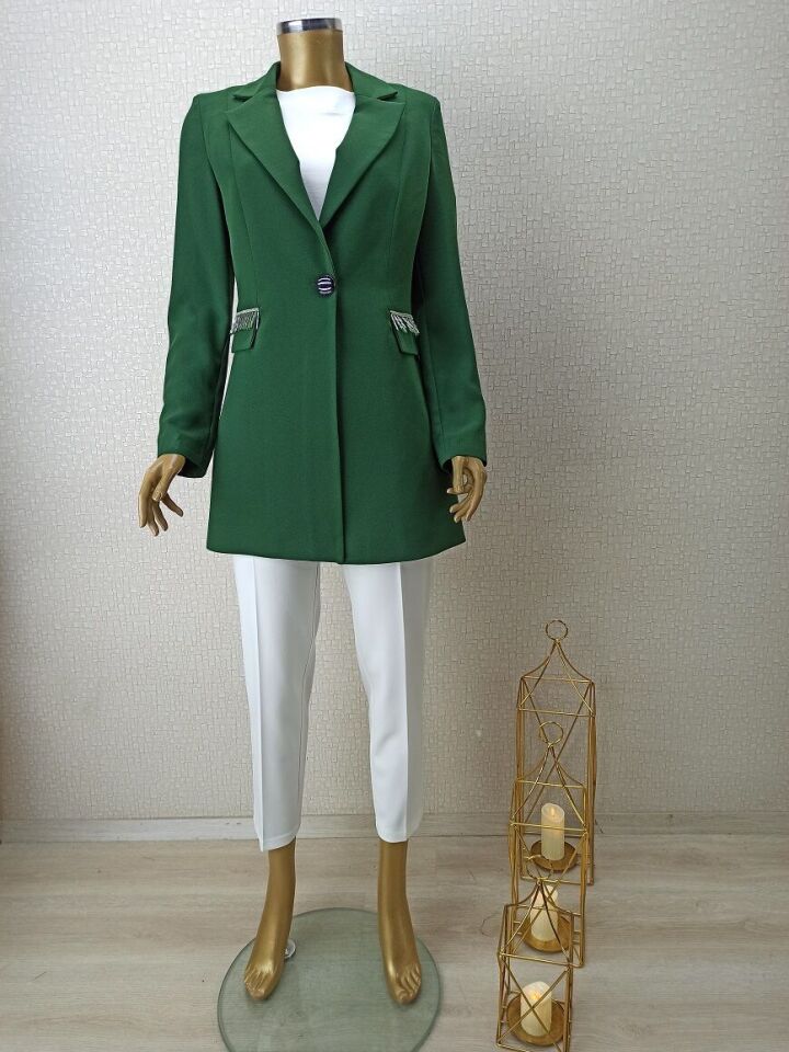 QYS BLAZER CEKET 7001 #22-08# 38 - ZÜMRÜT YEŞİLİ