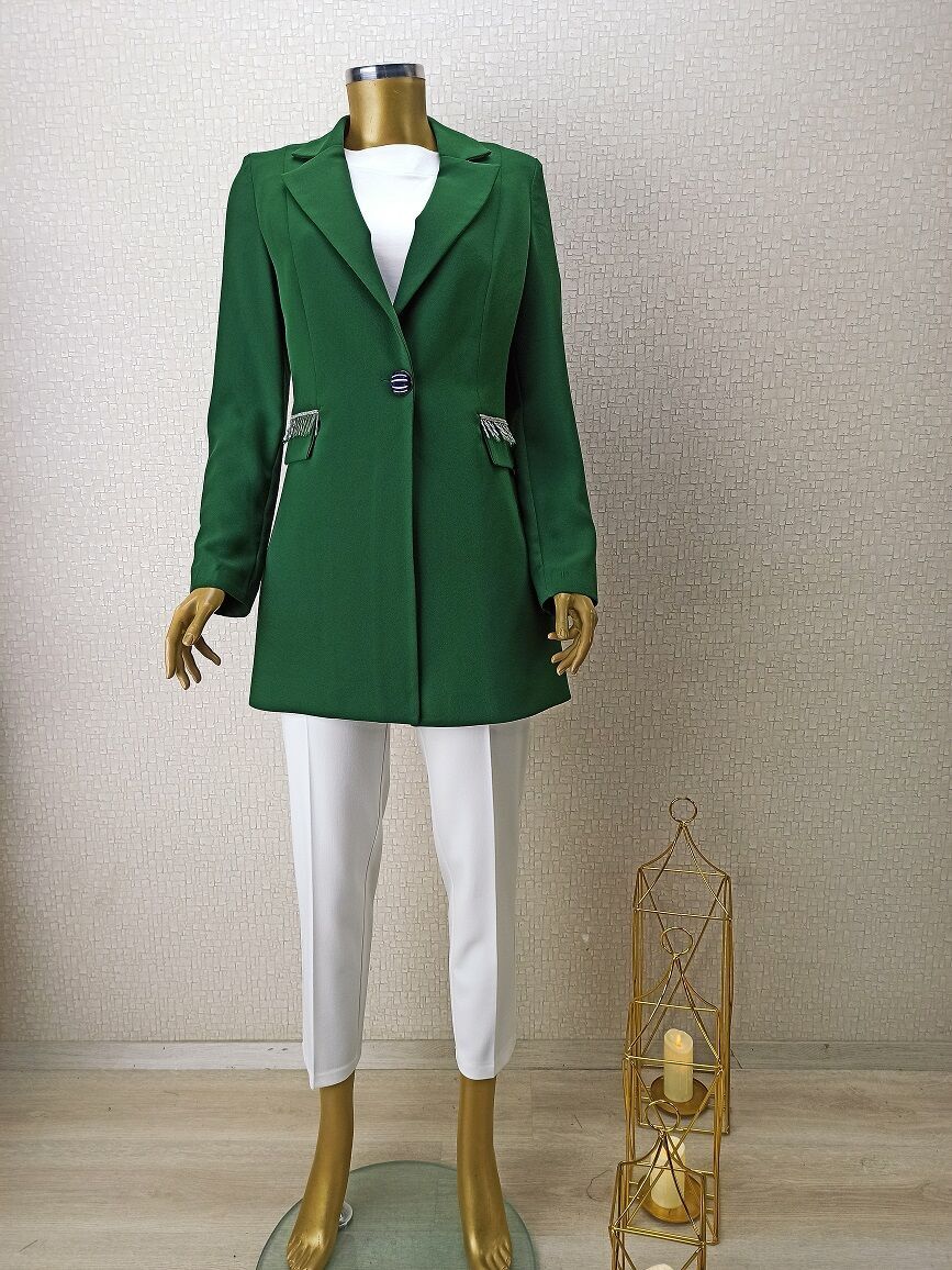 QYS BLAZER CEKET 7001 #22-08# 40 - ZÜMRÜT YEŞİLİ