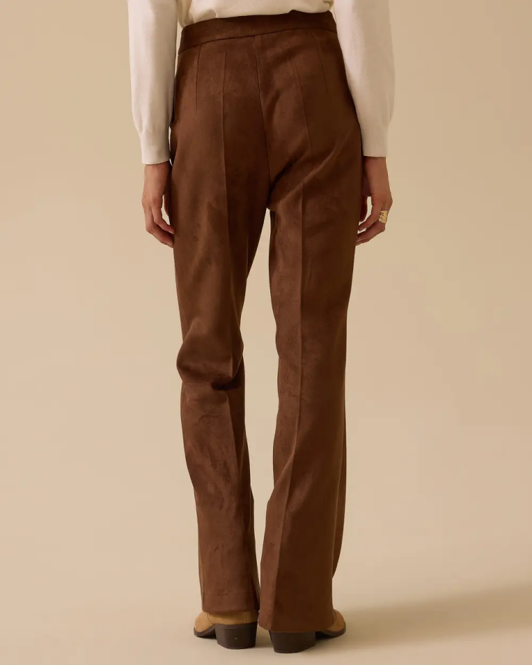 10002521010010 BELİ MANŞETLİ CEPLİ İSPANYOL PAÇA SÜET PANTOLON