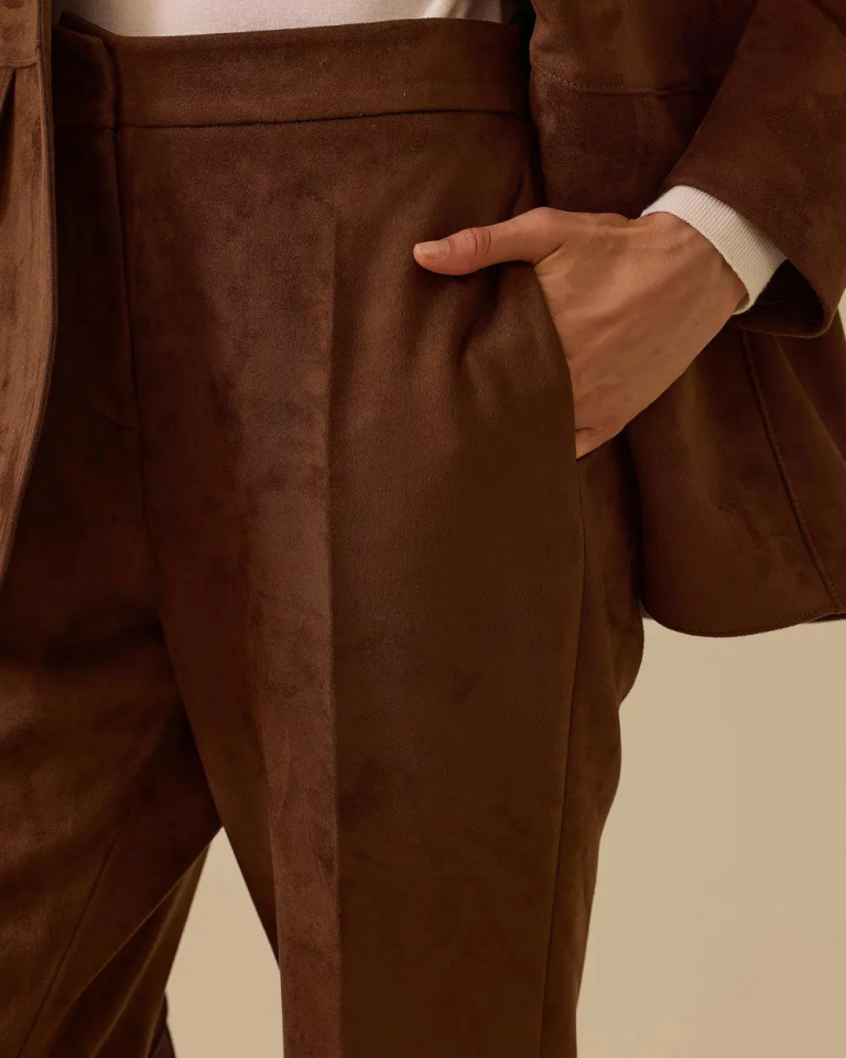 10002521010010 BELİ MANŞETLİ CEPLİ İSPANYOL PAÇA SÜET PANTOLON