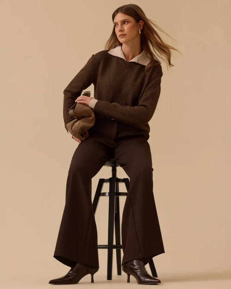 10002521010040 BELİ KEMERLİ CEPLİ YÜKSEK BEL PALAZO PANTOLON