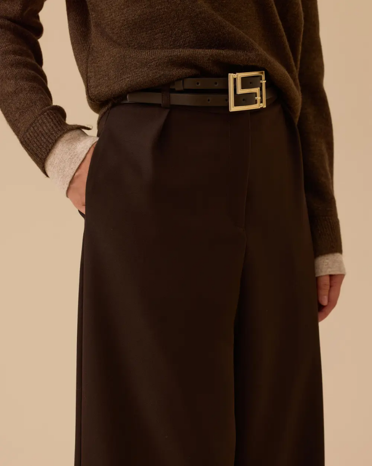 10002521010040 BELİ KEMERLİ CEPLİ YÜKSEK BEL PALAZO PANTOLON