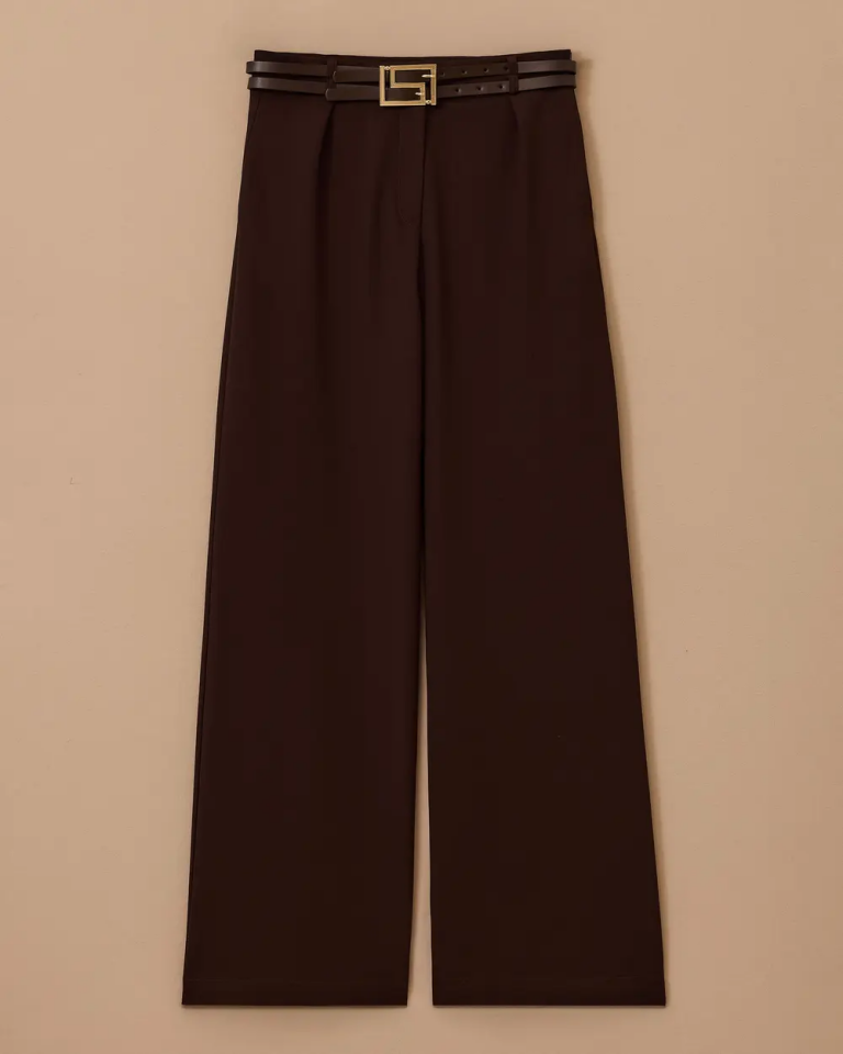 10002521010040 BELİ KEMERLİ CEPLİ YÜKSEK BEL PALAZO PANTOLON