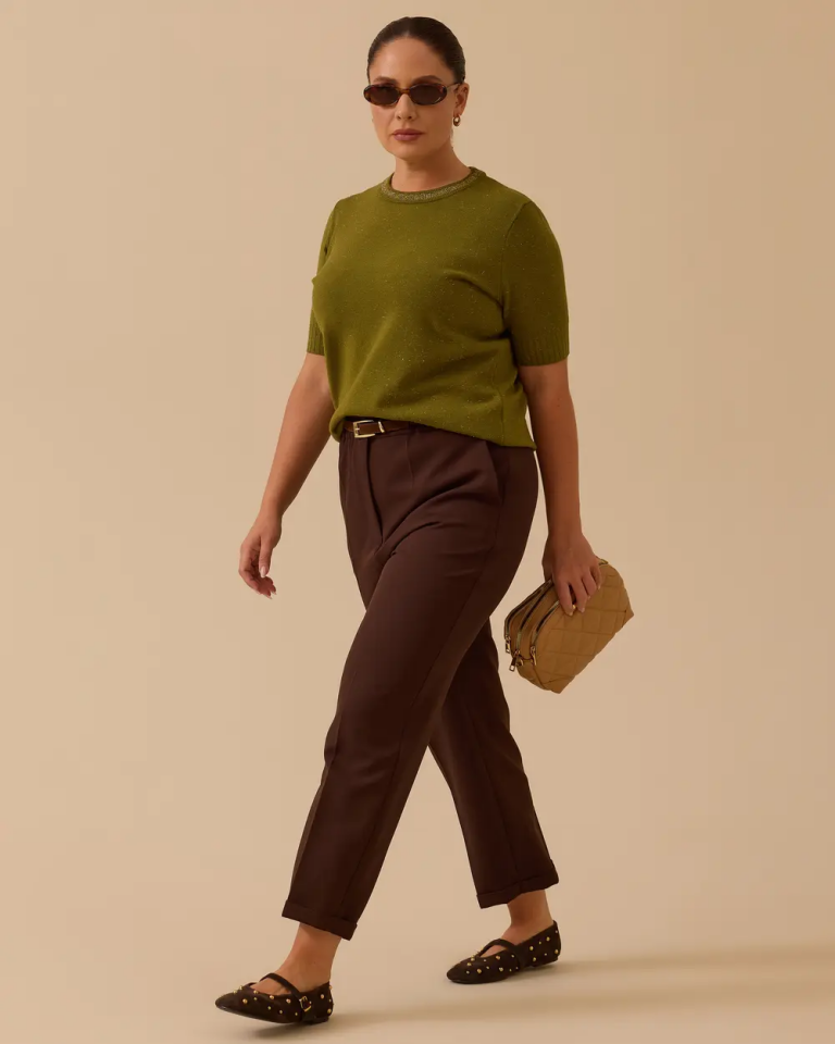 10002521014024 BELİ TAM LASTİKLİ ÇİFT DÜĞMELİ HAVUÇ PAÇA PANTOLON