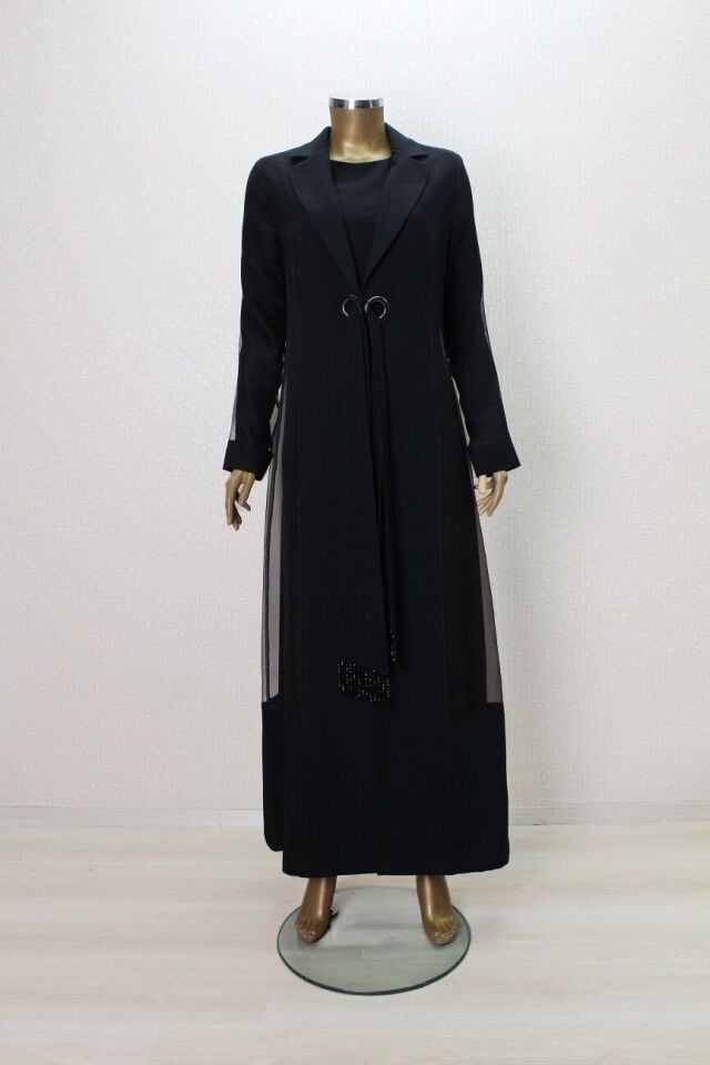 5001 KUŞGÖZÜ BAĞLAMALI ABAYA #24-07# QYS ABAYA