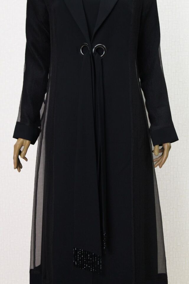 5001 KUŞGÖZÜ BAĞLAMALI ABAYA #24-07# QYS ABAYA