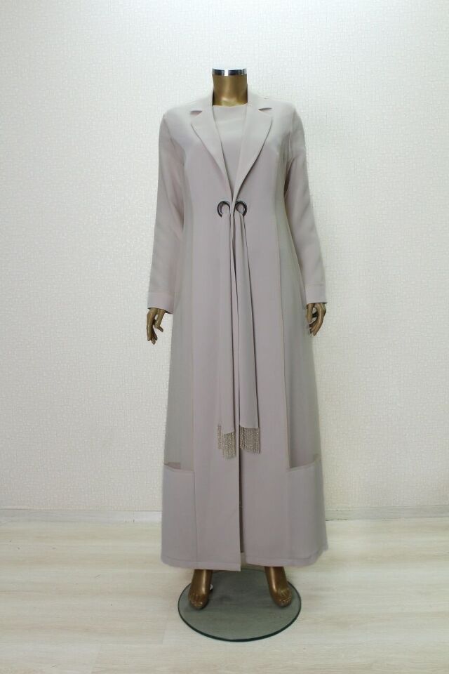 5001 KUŞGÖZÜ BAĞLAMALI ABAYA #24-07# QYS ABAYA