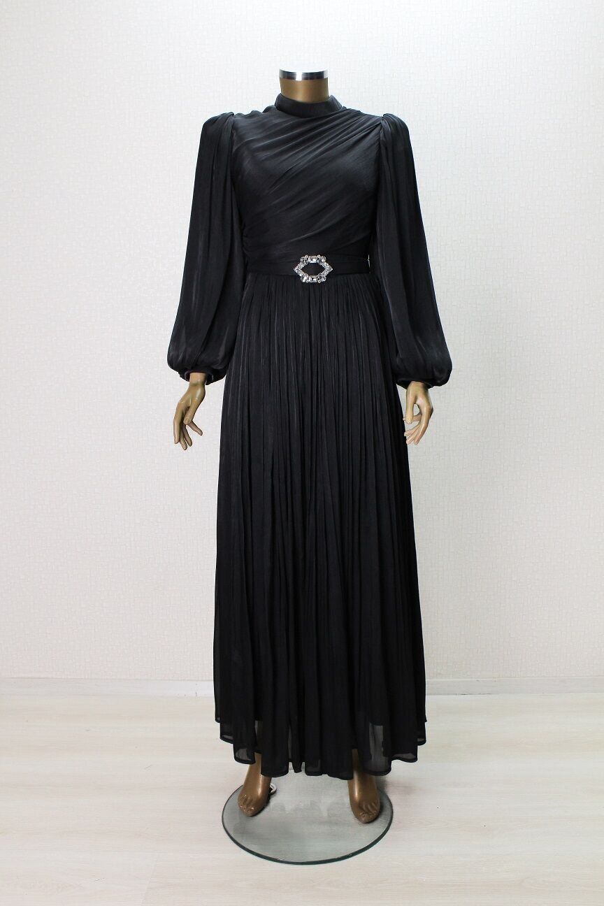 2868 BELİ KEMERLİ BALON KOL JAN JAN SİMŞİ ŞİFON ELİBSE QYS ABİYE ELB,SE #24-07#