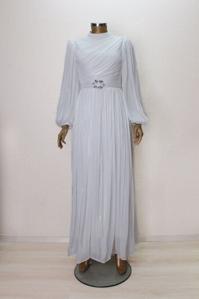 2868 BELİ KEMERLİ BALON KOL JAN JAN SİMŞİ ŞİFON ELİBSE QYS ABİYE ELB,SE #24-07#